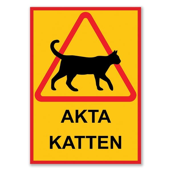 Kattskylt / Varningsskylt Katt - Skylt