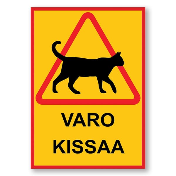 Kissan kyltti / Varoituskyltti Kissa - Kyltti