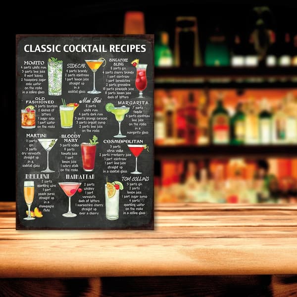 Drikkevaremeny Skilt - Cocktailoppskrifter