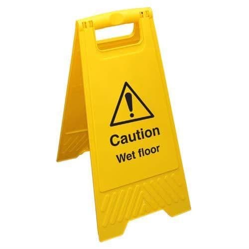 V Säkerhet Vsäkerhetsgolvskylt med 'Caution Wet Floor' Gul - AF001AU-AF