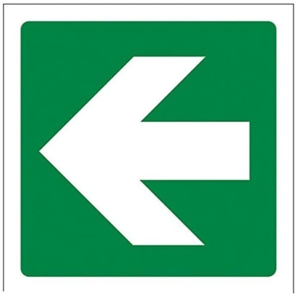 Vsafety - 14016AF-S - 14016 AF-S Brandutgångsskylt rak pil, självhäftande, fyrkantig, 100 mm x 100 mm, grön