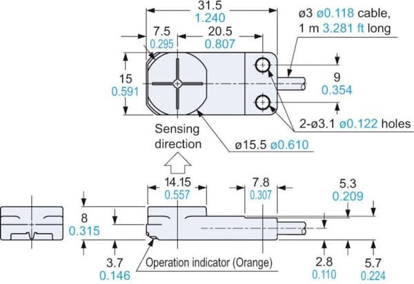 Panasonic induktiv närhetsbrytare NPN GX-F15A