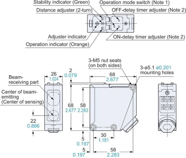 Panasonic Triangulations -valopainike EQ511 EQ511 12 - 24 V/DC 1 kpl