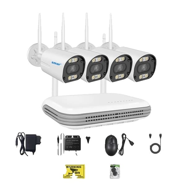 Wifi Kamera Kit, Video Overvågningssystem, Tovejs Lyd, Ingen, 8CH NVR og 4 kameraer None 8CH NVR and 4 Cam