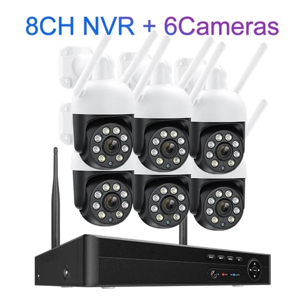 Overvågningskamera System, 4MP Video Kvalitet, Automatisk Sporing, 3T, 8CH NVR 2 Kamera