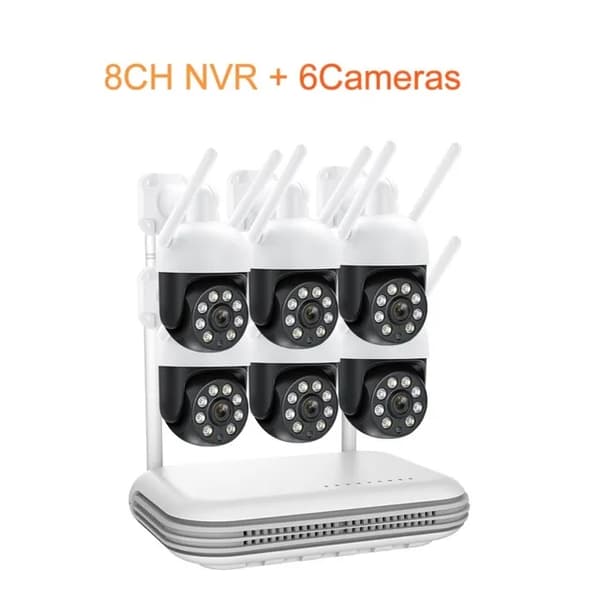 Trådløst sikkerhedskamerasystem, automatisk sporing, natvision, , None, 8CH 2Pcs Cameras