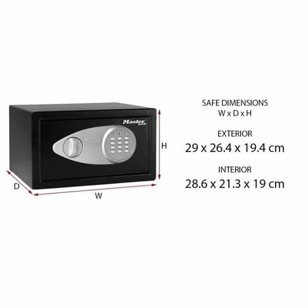 Kassaskåp Master Lock X041ML Svart Svart/Grå Stål 11,7 x 7,9 x 5 cm