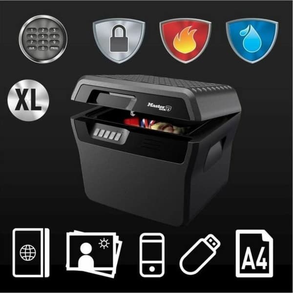 Kassakaappi elektronisella lukolla Master Lock Musta 18,5 L