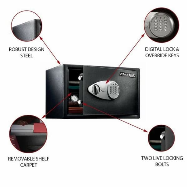 Kassaskåp Master Lock Svart Svart/Grå Stål