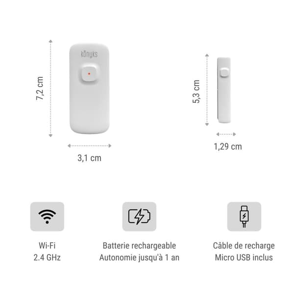 Detektor af åbne døre og vinduer Konyks Senso Charge 2 Wi-Fi 2,4 GHz