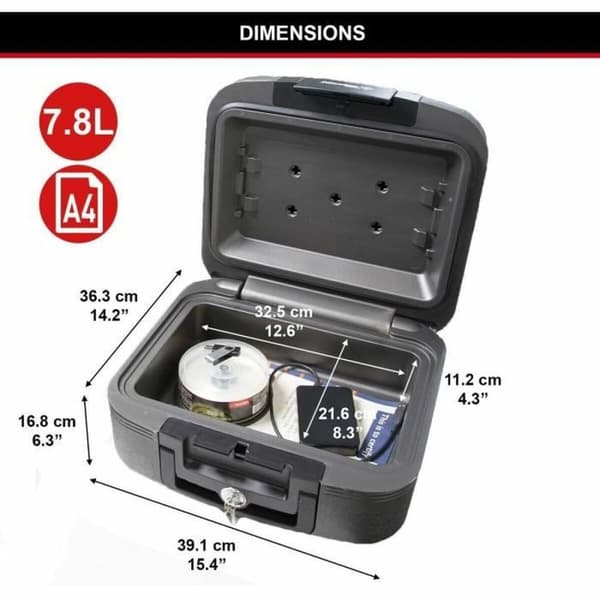 Sikkerhedsboks Master Lock Sort 7,8 L