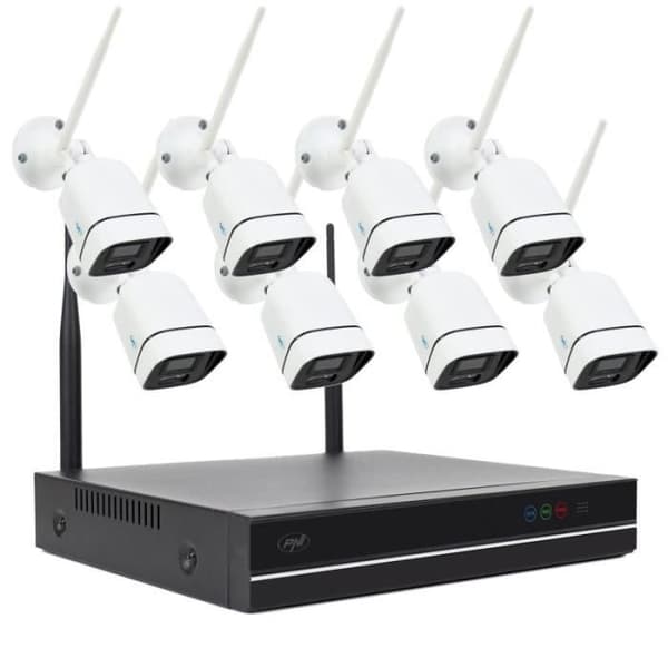PNI CCTV Kit House WiFi660 NVR 8 kanaler och 8 trådlösa utomhuskameror 3MP P2P IP66 -