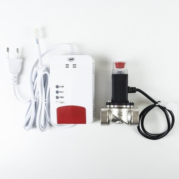 PNI Safe House Dual Gas 250LR kit med 2 kolmonoxid (CO) och naturgassensorer och en 3/4 tums magnetventil