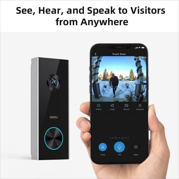 WiFi-videoväliovi, 2K-resoluutio, reaaliaikaiset ilmoitukset, älykodin yhteensopiva