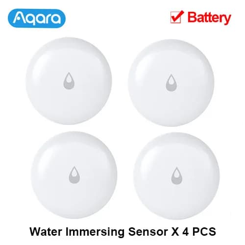 Aqara Vandlækagesensor, IP67 Vandtæt, Zigbee Forbindelse,4stk vand sensor