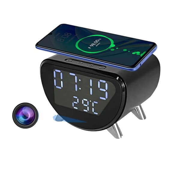 4K Mini Kamera Ur, Trådløs Opladning, Fjernvisning,Med 32GB SD-kort