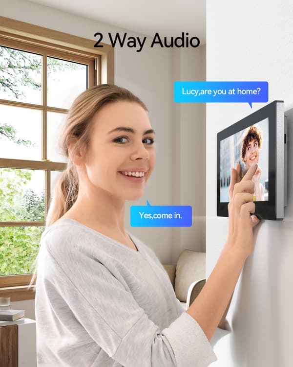 WiFi Video Intercom System, 7 Tommer Farvetouchskærm, 1080P Kamera, To-vejs Lyd