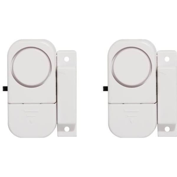 Set med 2 mini CHACON öppningsdetektorlarm - Lätt att installera och använda