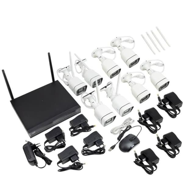 PNI CCTV Kit House WiFi660 NVR 8 kanaler och 8 trådlösa utomhuskameror 3MP P2P IP66 -