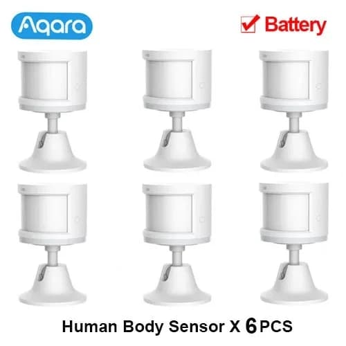 Aqara Menneskekropssensor, Zigbee Kommunikation, 7m Detektionsafstand,6 stk. kropssensor