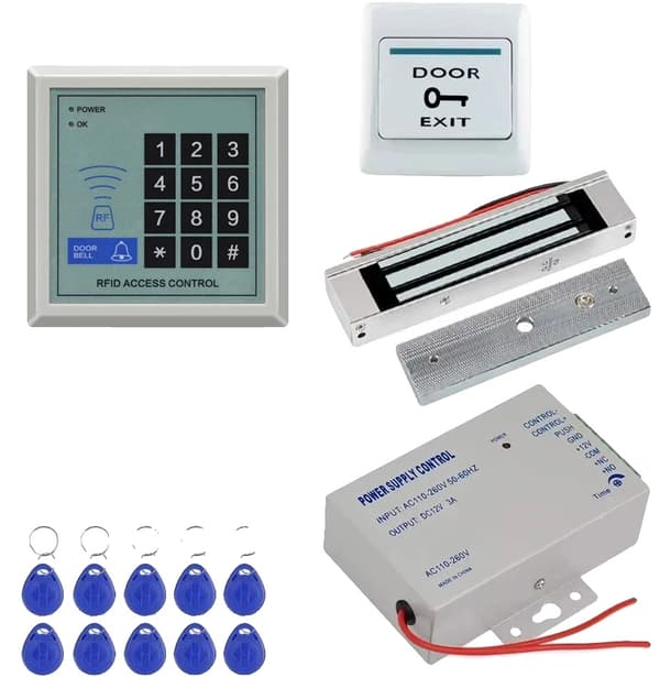 Døradgangskontrolsystem, RFID-tastatur, 2000 brugerkapacitet, 125KHz frekvens,Sæt 4(280KG Lås)