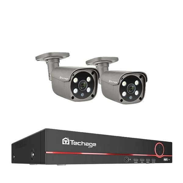 POE Kamera System, 5MP Opløsning, AI Ansigtsgenkendelse, 3T (udendørs sport), 8CH 2stk Kamera 5MP