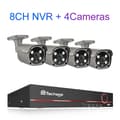 Miniatyrbillede 2 af 2: POE Kamera System, 5MP Opløsning, AI Ansigtsgenkendelse, 3T (udendørs sport), 8CH 4stk Kamera 5MP