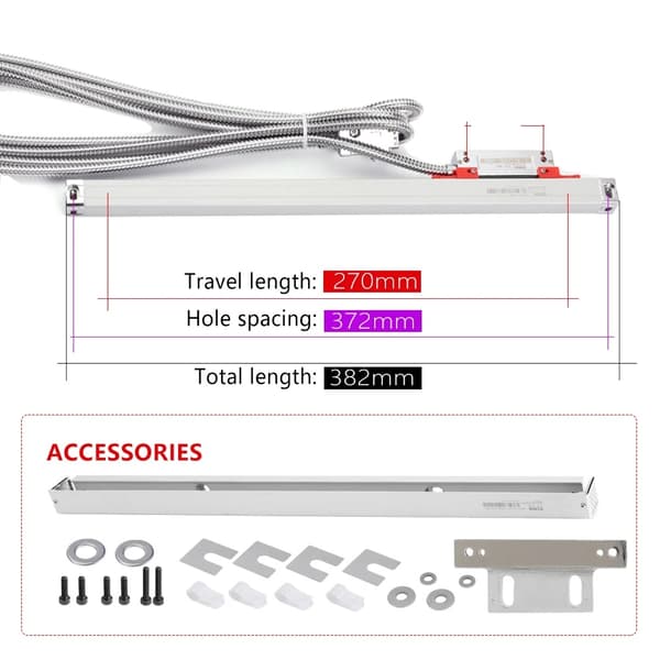 SINO Lineaarinen Mittakaava, Tarkkuusresoluutio 0,005 mm, Saatavilla useita matkapituuksia,KA500-270mm-5U