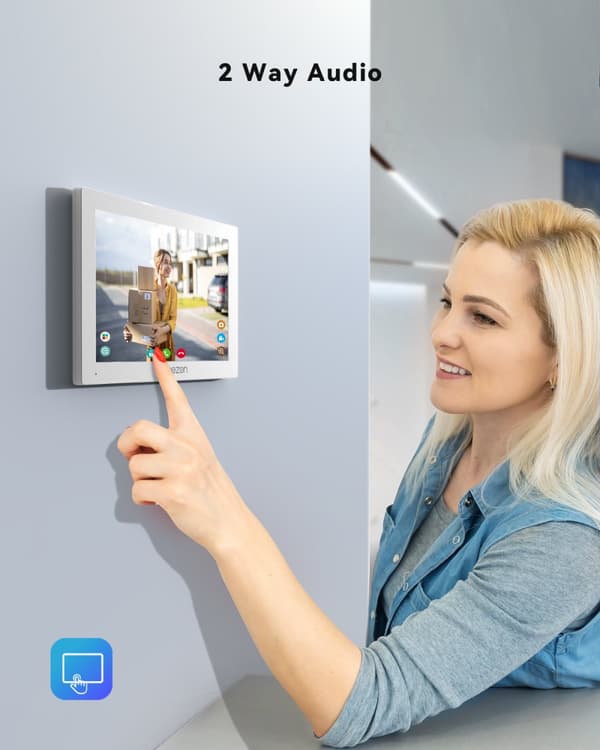Video Dørtelefon, 7 Tommer Touchskærm, 1080P Opløsning