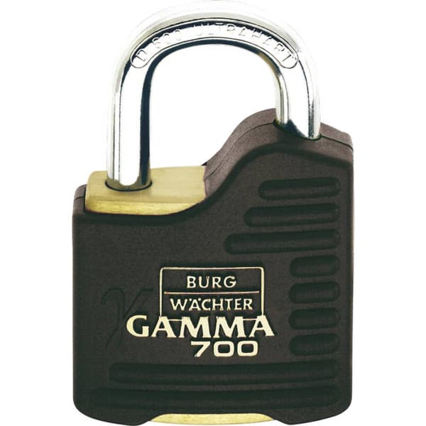Burg Wächter Gamma 700 55 SB Hänglås Ny låsning Mässing, Svart Profilcylinder-hänglås