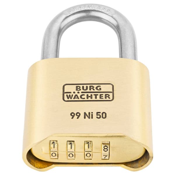 Burg Wächter No. 99 Ni 50 SB Hänglås Mässing Kombination