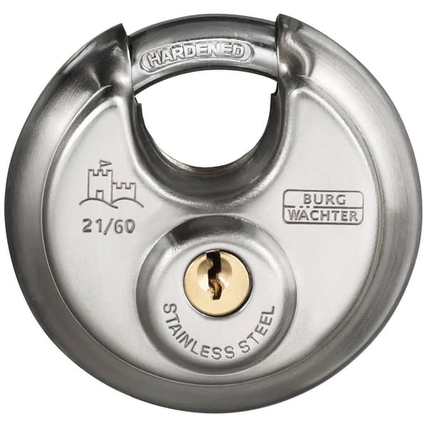 Burg Wächter Circle 21 60 SB Hänglås Ny låsning Rostfritt stål Profilcylinder-hänglås