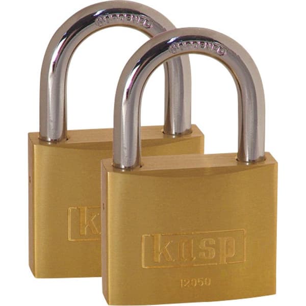 Kasp K12050D2 Hänglås 50 mm Guldgul Nyckel