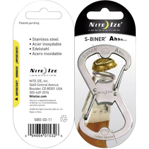 NITE Ize Nyckelkarbinhake NI-SBO-03-11 S-Biner Ahhh Rostfritt stål 1 st