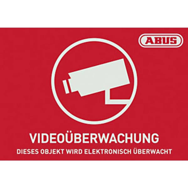 ABUS AU1421 Varningsdekaler Videoövervakning Språk Tyska (B x H) 74 mm x 52.5 mm
