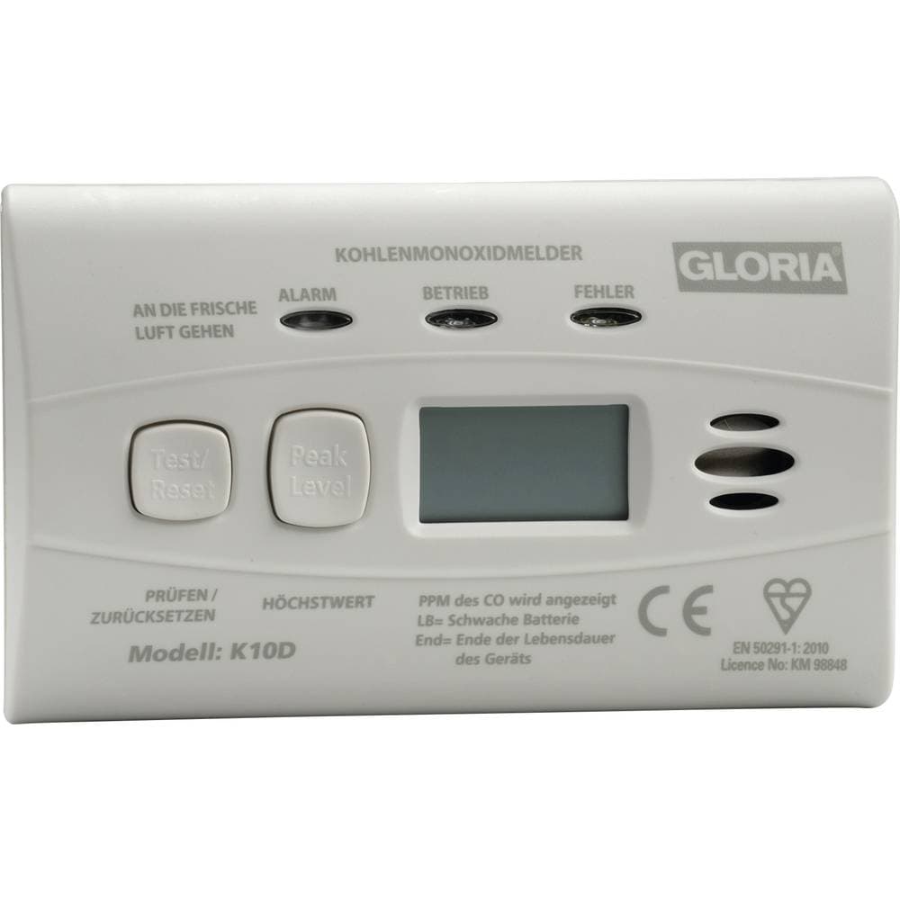 Gloria 25185110.0000 Kolmonoxid-detektor inkl. 10 års batteri batteri Detektering Kolmonoxid