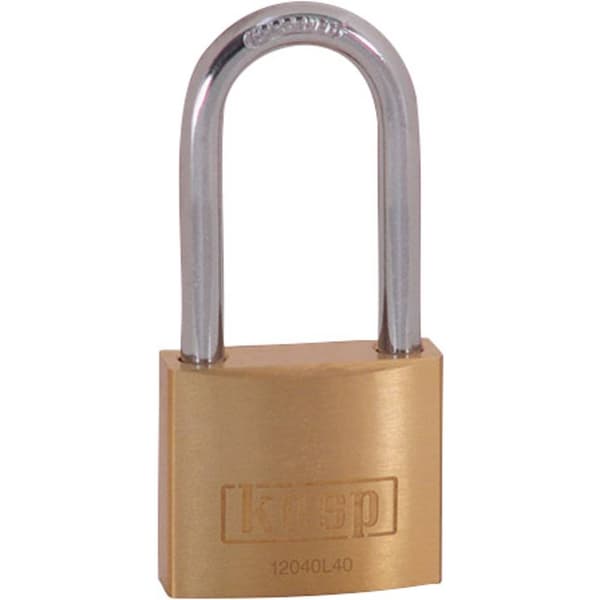 Kasp K12040L40D Hänglås 40 mm Guldgul Nyckel