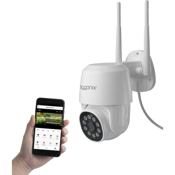 Sygonix PTZ WLAN SY-4760960 LAN, WiFi IP Övervakningskamera 1920 x 1080 pixel