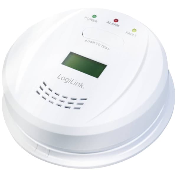 LogiLink SC0111 Kolmonoxid-detektor batteri Detektering Kolmonoxid