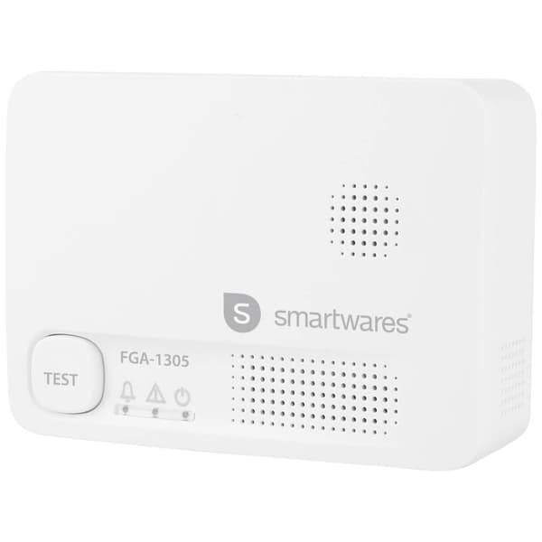 Smartwares FGA-13051 Gasalarm inkl. 5 års batteri Batteridrevet Detekteret Kulmonoxid
