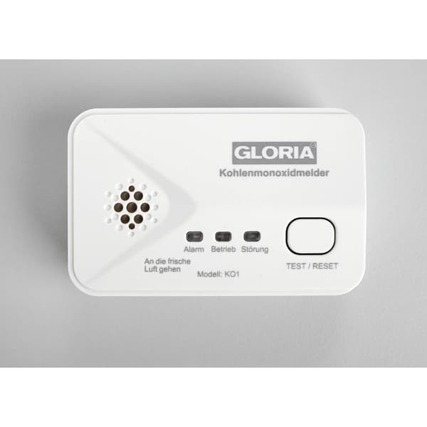 Gloria KO1 Kolmonoxid-detektor batteri Detektering Kolmonoxid