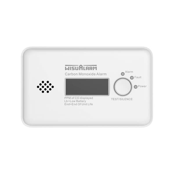 Wisualarm HY-GC20B Kolmonoxid-detektor inkl. 10 års batteri batteri Detektering Kolmonoxid Vit