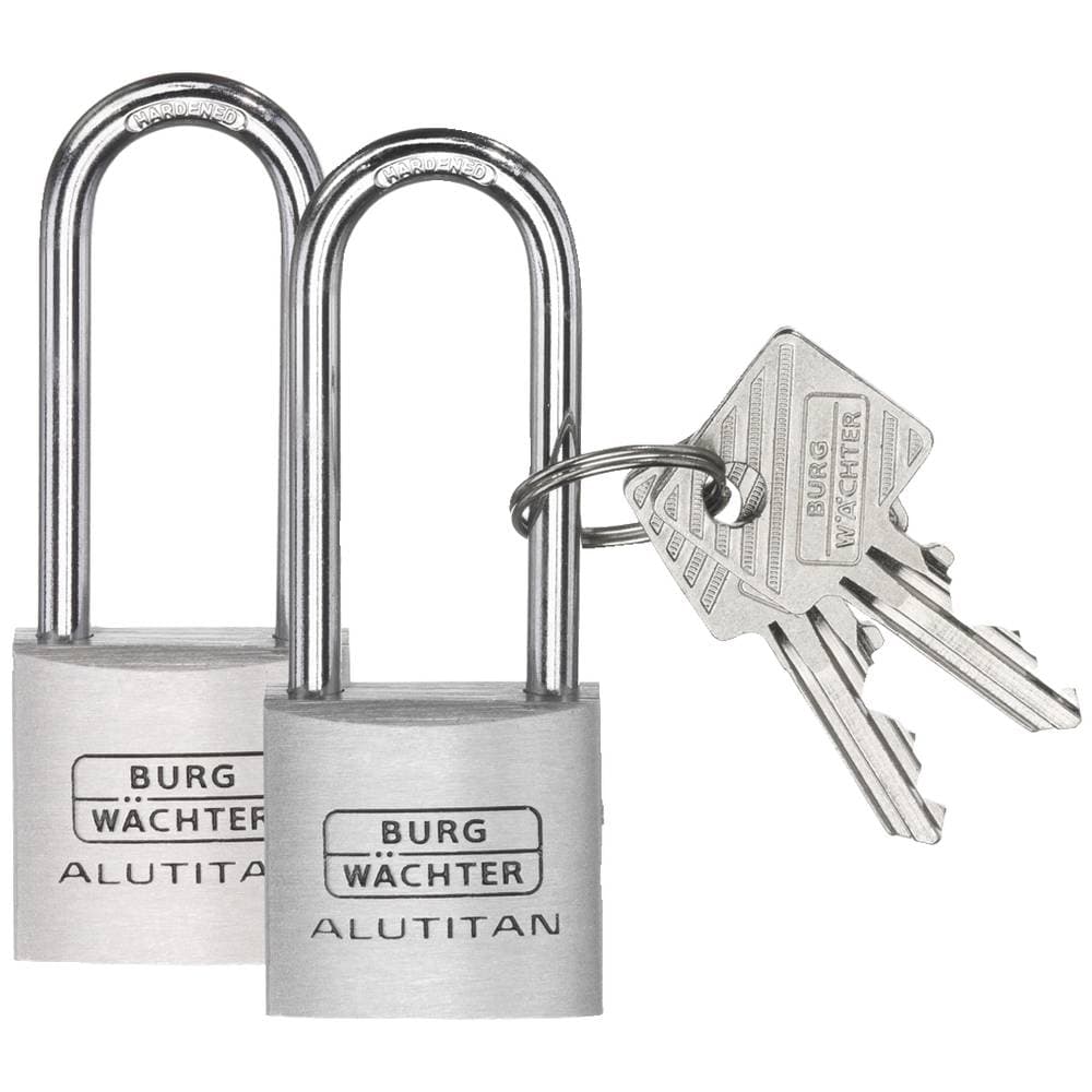 Burg Wächter 36141 Hänglås 20.90 mm Lika låsning Aluminium Nyckel
