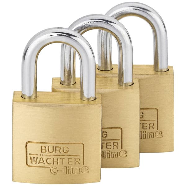 Burg Wächter 29921 Hänglås 25.00 mm Lika låsning Mässing Nyckel