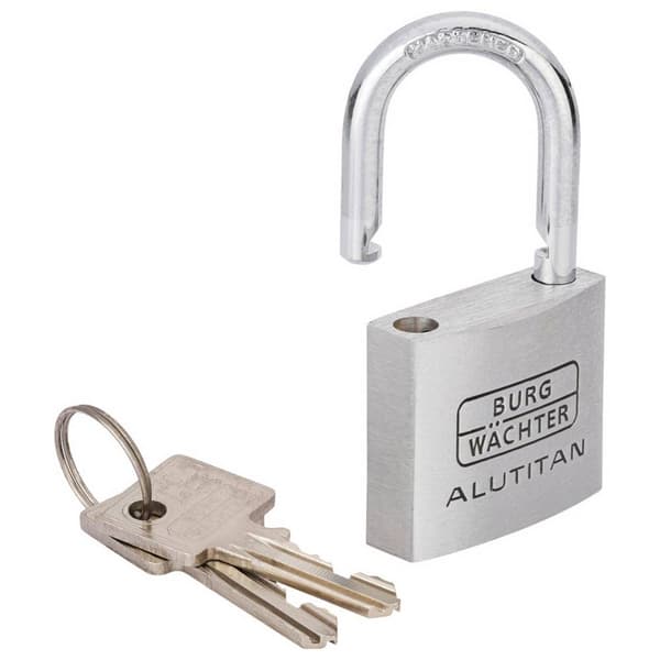 Burg Wächter 36161 Hänglås 40.00 mm Lika låsning Aluminium Nyckel