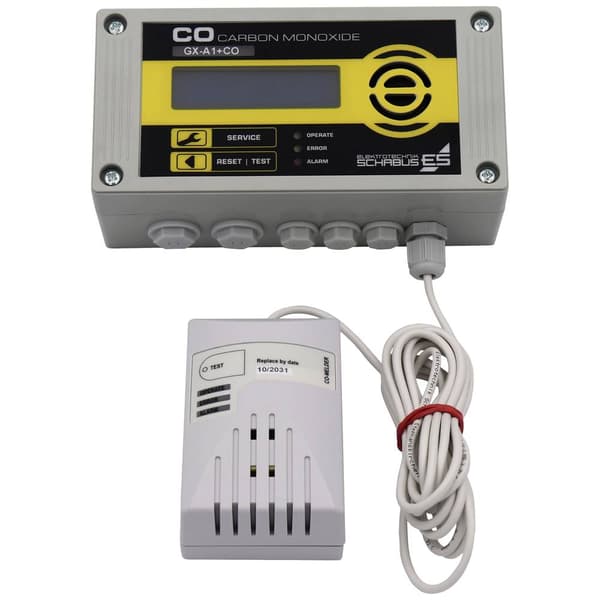 Schabus GX-A1+CO Kolmonoxid-detektor med extern sensor 230 V Detektering Kolmonoxid