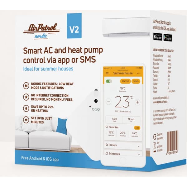 AirPatrol Nordic V2 -ilmalämpöpumpun GSM-ohjain