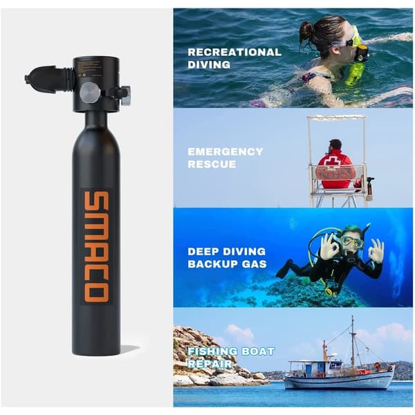 Sukellusvarustus, 05L tilavuus, käsipumppu, 0,5L SCUBA -säiliö