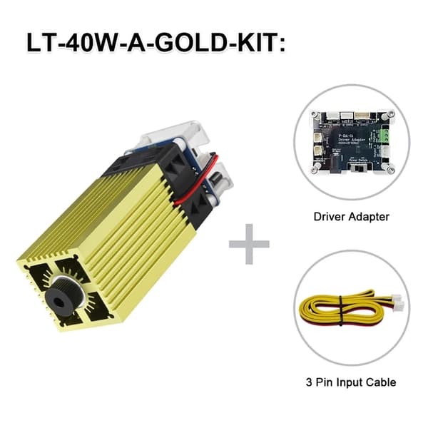 Lasermodul, 40W, 450nm Blå Laser, LT-40W-A-GOLD-KIT
