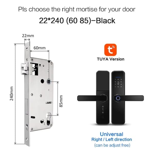 Smart lås, biometrisk fingeravtryckssäkerhet, WiFi-anslutning, X5 TYB4585